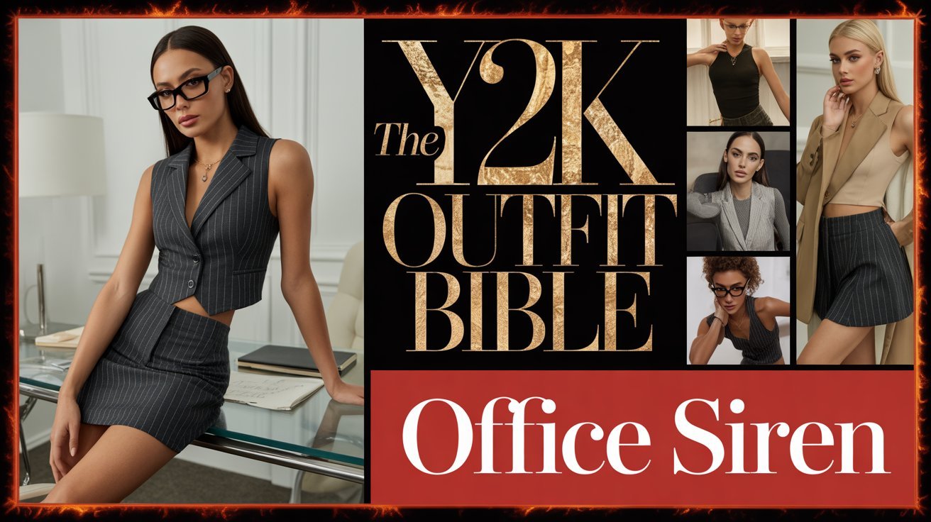 Close up of a woman's Y2K OUTFIT details: pointed-toe slingbacks, sheer black tights, and a sleek leather portfolio.