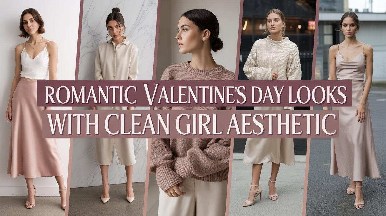 Romantic Valentine’s Day Outfits with Clean Girl Aesthetic